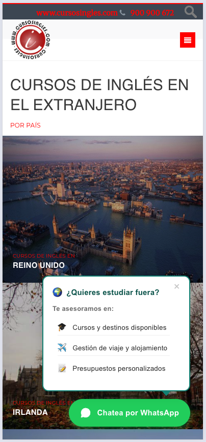 Captura de cursosingles.com